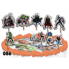 CAKE TOPPERS dekorációs készlet - AVENGERS MARVEL 10db. party kellék