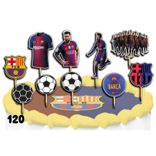 CAKE TOPPERS díszítő szett - FC BARCELONA labdarúgó 10db. party kellék