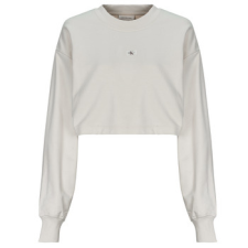 Calvin Klein Jeans Pulóverek WOVEN LABEL SHORT CREWNECK Fehér EU S női pulóver, kardigán