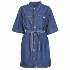 Calvin Klein Jeans Rövid ruhák LINEN BOXY BELTED SHIRT DRESS Tengerész EU L