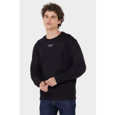 Calvin Klein JEANS, Sportblúz nyakkivágással a nyak tövében, fekete, XL