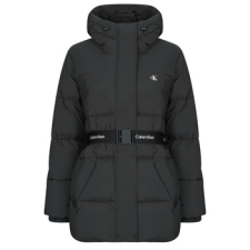 Calvin Klein Jeans Steppelt kabátok BELTED MIDWEIGHT PUFFER Fekete EU L női dzseki, kabát