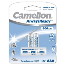 Camelion akku típus HR03 Micro AAA AlwaysReady 2db/csom. 800mAh tölthető elem