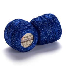  Camellia horgoló fonal - Kék ezüst szállal - 428 rövidáru