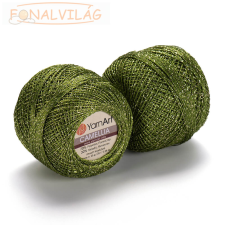  Camellia horgoló fonal - Zöld ezüst szállal - 420 rövidáru