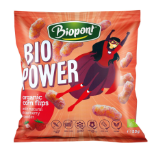Candycrush Biopont bio power extrudált kukorica valódi eperporral 55 g reform élelmiszer