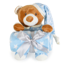 Cangaroo Addie bear babatakaró 75x90 cm - kék babaágynemű, babapléd
