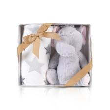 Cangaroo Babatakaró díszdobozban plüss játékkal - Szürke Elefánt babaágynemű, babapléd