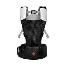 Cangaroo MISTRAL bébi hordozó 3 pozíciós, ergonomikus, hálós fekete babahordozó kendő, háti hordozó