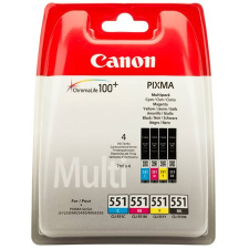  CANON CLI-551KIT Tintapatron multipack Pixma iP7250, MG5450 nyomtatókhoz, CANON, b+c+m+y, 4*7ml nyomtatópatron & toner
