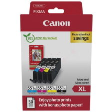 Canon CLI-551XL BK/C/M/Y eredeti tintapatron multipack + fotópapír fotópapír