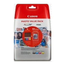 Canon CLI-551XL C/M/Y/BK + 50x PP-201PP-201 (6443B006) nyomtató kellék
