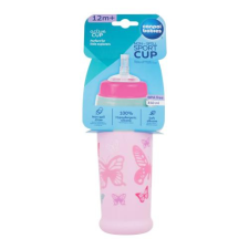 Canpol Babies Active Cup Non-Spill Sport Cup Butterfly Pink kis bögre 350 ml gyermekeknek bögrék, csészék