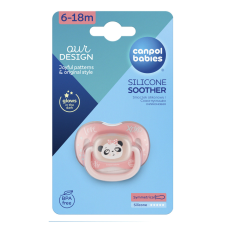 Canpol Babies Canpol babies nyugtató szilikon cumi szimmetrikus 6-18 hó - panda cumi