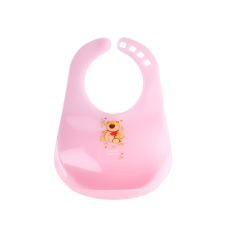 Canpol Babies Canpol Műanyag előke merev zsebbel - Rózsaszín előke