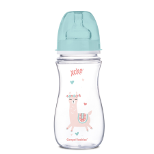 Canpol babies EasyStart anti-kólikás cumisüveg EXOTIC ANIMALS 300ml zöld cumisüveg