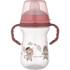 Canpol Babies FirstCup Bonjour Paris Pohár szilikon itatóval 250 ml, rózsaszín itatópohár