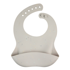 Canpol babies Szilikon előke zsebbel DOTS szürke előke