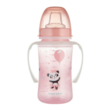 Canpol Babies Szilikon ivócsőrős tanulópohár, 240 ml, EXOTIC ANIMALS - pink babaétkészlet