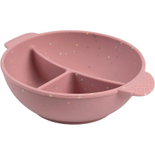 Canpol Babies szilikon, tapadókorongos osztott tányér - Dots, 360ml, rózsaszín babaétkészlet