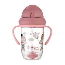Canpol Cseppmentes szívószálas itatópohár nehezékkel 270 ml (6h+) - Cica itatópohár
