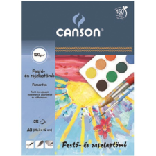 CANSON Festőtömb, iskolai 25 lap, A4, 120g, CANSON, hófehér (CAP6666-862) decoupage papír