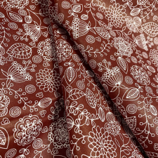 Canvas BORCSA, telimintás népi jellegű pamutvászon - bordó méteráru