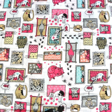 Canvas Cicák mintás pamutvászon - pink méteráru