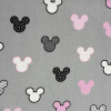 Canvas MICKEY fej mintás extra széles pamutvászon - szürke, rózsaszín
