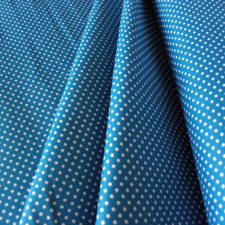 Canvas Mosaic blue, középkék apró pöttyös pamutvászon méteráru