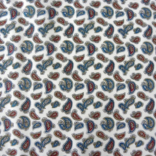 Canvas PAISLEY, kismintás pamutvászon, fehér méteráru