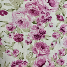 Canvas PÜNKÖSDI RÓZSA, nagy virágos lakástextil, dekorvászon, rózsaszín méteráru