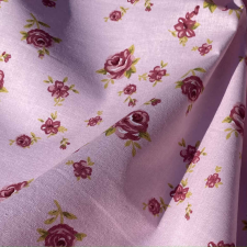 Canvas ROSA, klasszikus kis rózsa mintás pamutvászon, rózsaszín méteráru