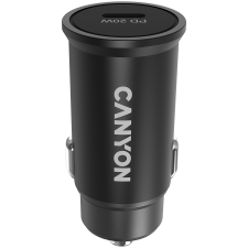 Canyon CCA20B USB-C Autós töltő - Fekete (20W) mobiltelefon kellék