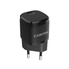 Canyon CNE-CHA20B05 USB-C PD Mini hálózati töltő fekete mobiltelefon kellék