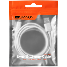 Canyon CNE-USBM1W Micro USB 2.0 adat- és töltőkábel 1m - Fehér kábel és adapter