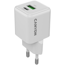 Canyon CNS-CUW20AC hálózati töltő GaN 20W 1xPD 1xQC fehér (CNS-CUW20AC) mobiltelefon kellék