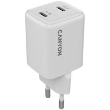 Canyon CNS-CUW35CC hálózati töltő GaN 35W 2xPD fehér (CNS-CUW35CC) mobiltelefon kellék