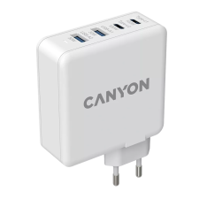 Canyon H-100 2x USB-C / 2x USB-A Hálózati töltő - Fehér (100W) mobiltelefon kellék