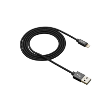 Canyon Töltőkábel, USB - LTG, Apple kompatibilis, Szövetborítás, 1m, fekete - CNS-MFIC3B kábel és adapter