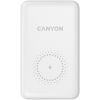 Canyon Vezeték Nélküli Powerbank, 10000mAh, USB-C/microUSB Input, USB-A/USB-C Output, 12V-1,5A, fehér - CNS-CPB1001W