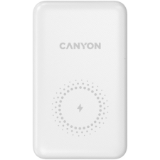 Canyon Vezeték Nélküli Powerbank, 10000mAh, USB-C/microUSB Input, USB-A/USB-C Output, 12V-1,5A, fehér - CNS-CPB1001W power bank