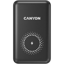 Canyon Vezeték Nélküli Powerbank, 10000mAh, USB-C/microUSB Input, USB-A/USB-C Output, 12V-1,5A, fekete - CNS-CPB1001B power bank