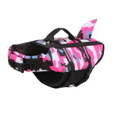  Cápauszonyos terepszínű kisállat mentő& úszómellény -Rózsaszín - L nyakörv, póráz, hám kutyáknak