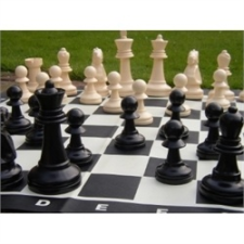  Capetan® Family Kültéri sakk készlet sakktáblával ,időjárásálló ABS műanyag 92x92cm vinyl sakktábla időjárásjelző