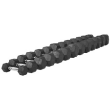 Capetan® Professional Line 7Kg Hex Egykezes edzőtermi gumírozott kézi súlyzó gumírozott fejvégekkel, kézisúlyzó
