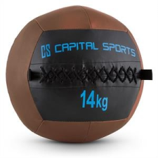 Capital Sports Wallba 14, 14kg, barna, Wall Ball (medicinlabda) műbőr medicinlabda