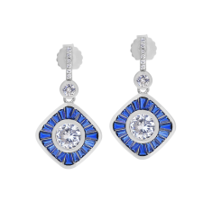  Capri Grotta Azzurra Topáz 925 Ezüst 1.92ct Fülbevaló fülbevaló