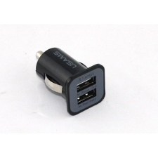  car-charger-2usb-Black Dual 2 portos USB autós szivargyújtó töltő adapter 5V 3.1 A (1A + 2.1A) - 3100 mAh (2 port USB szivargyújtó töltő) fekete egyéb notebook hálózati töltő