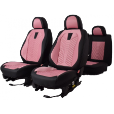 Car-Saddles Honda Jazz 2015-Től Vénusz Méretezett Üléshuzat Bőr/Szövet -Rózsaszín/Fekete- Komplett Garnitúra ülésbetét, üléshuzat